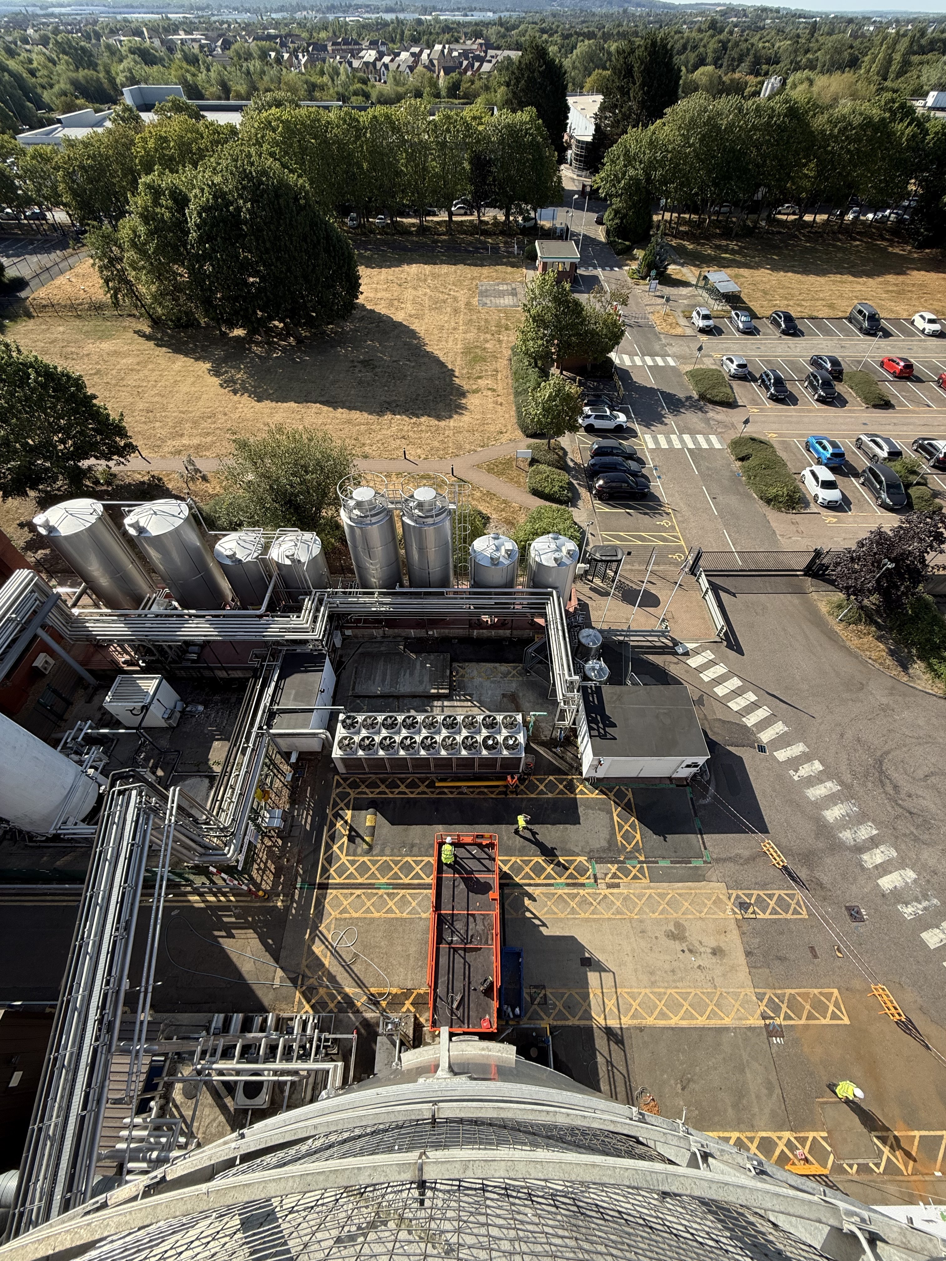 Aerial view of large industrial site