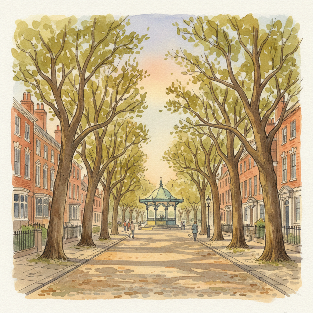 The Causeway and bandstand in Horsham, West Sussex