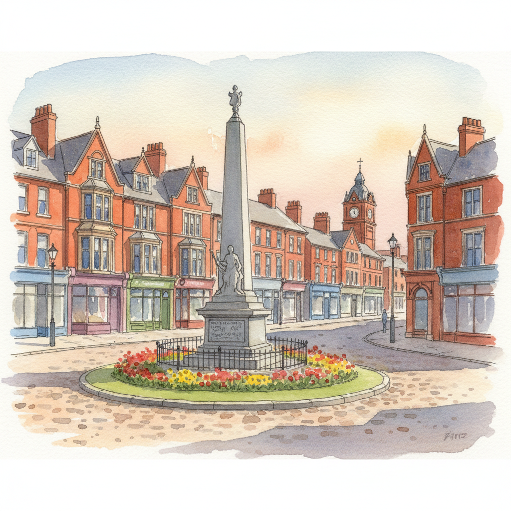 Redhill Memorial Park and Victorian architecture in Redhill, Surrey