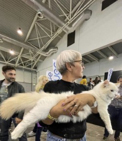 Fuoco held up at a show showing impressive size