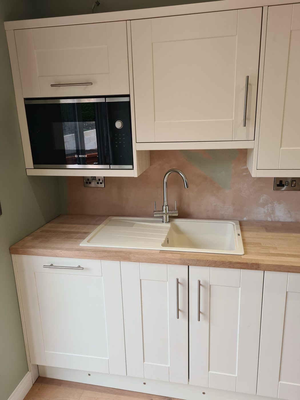 Completed — sink, Bosch microwave & units