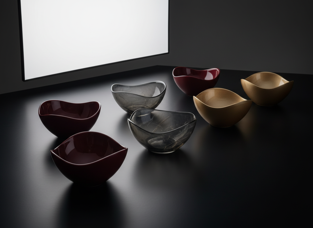 Oggettistica decorativa in resina prodotta in serie - vasi e ciotole scultoree Design CH2