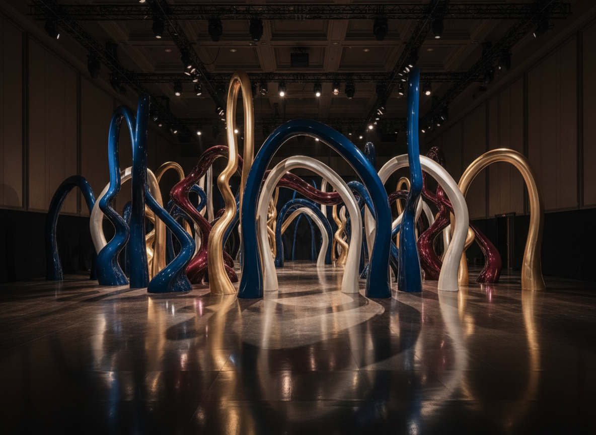 Allestimento scenografico e installazione artistica per eventi di lusso - Design CH2 Milano