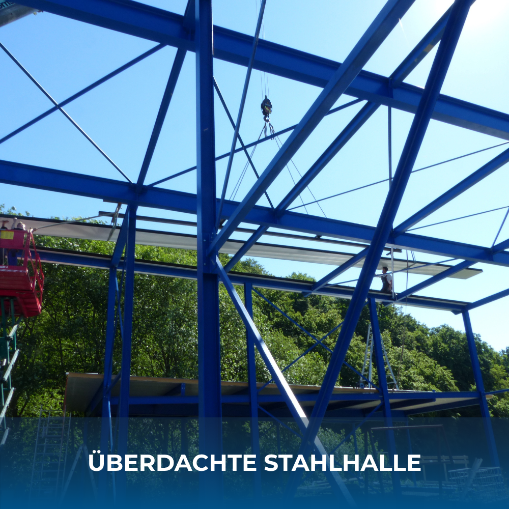 Überdachte Stahlhalle 2