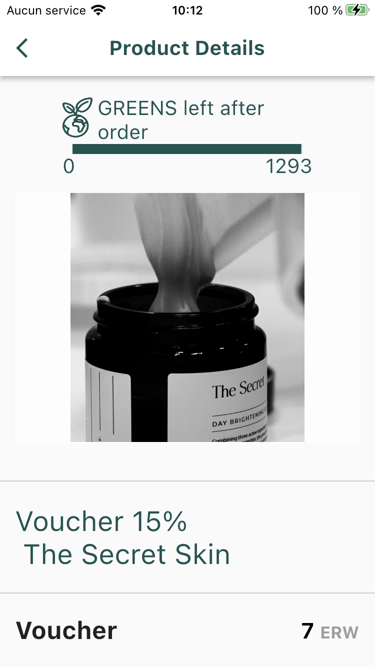 Example voucher display in ZeLoop app