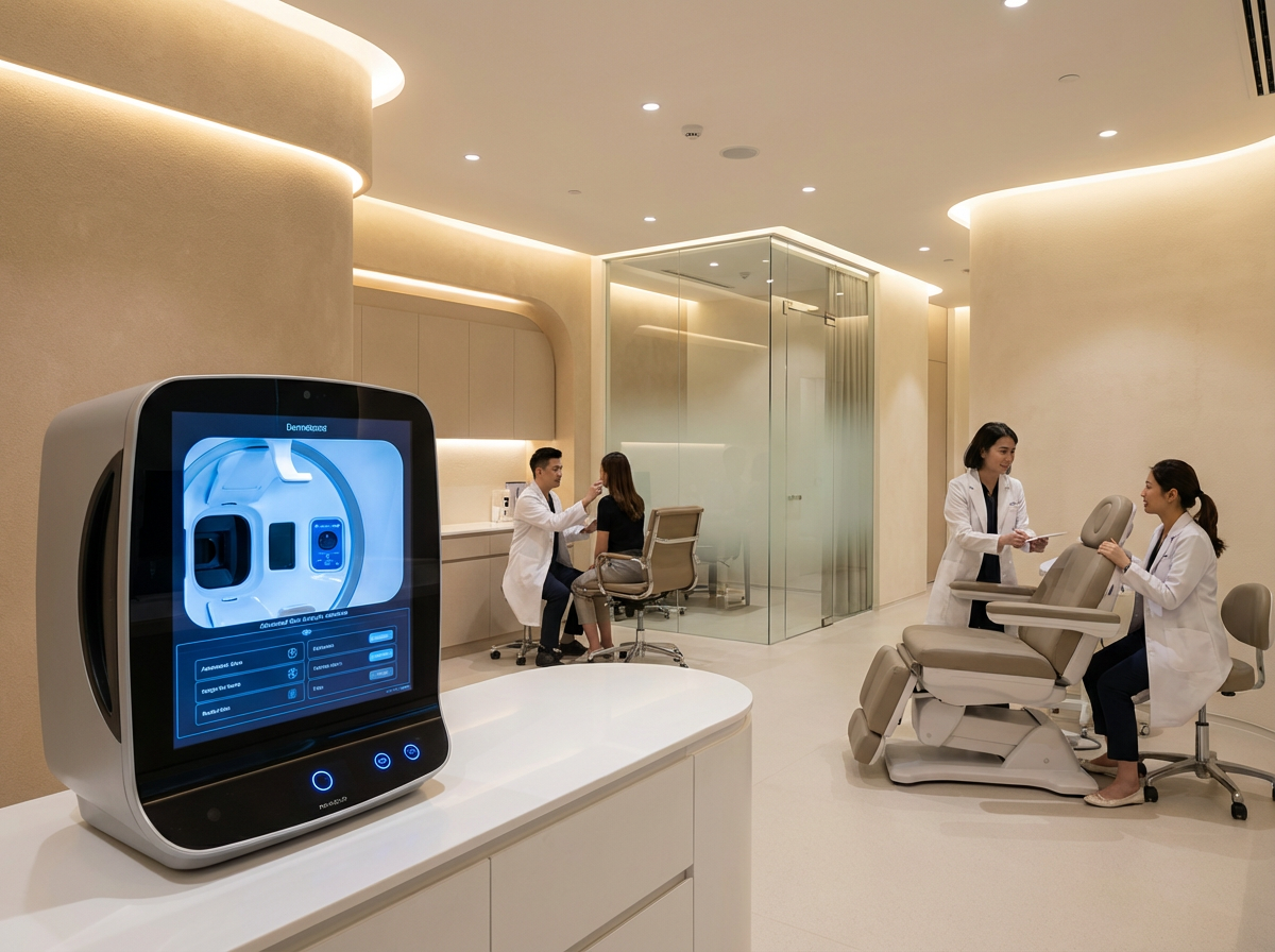 Modern skincare clinic with advanced 3D skin analysis technology