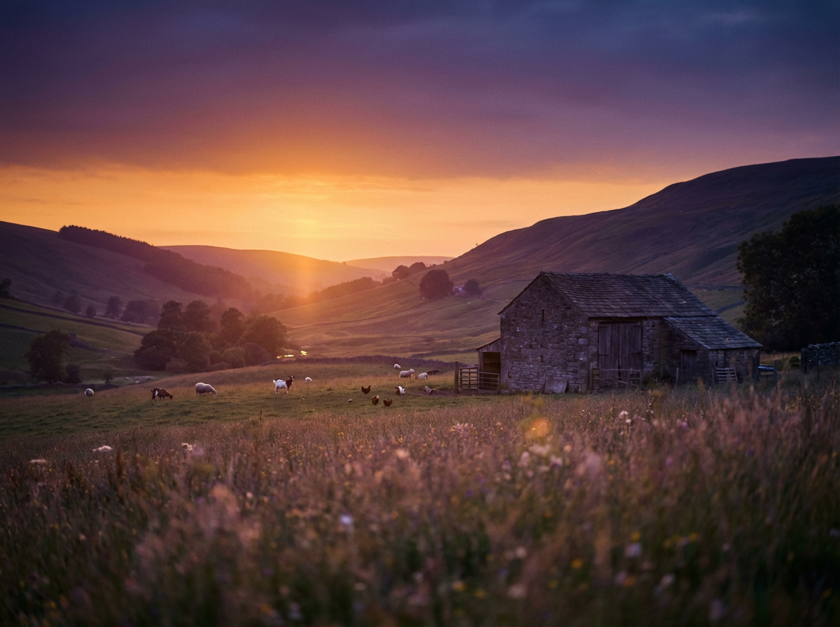 Smallholding at golden hour