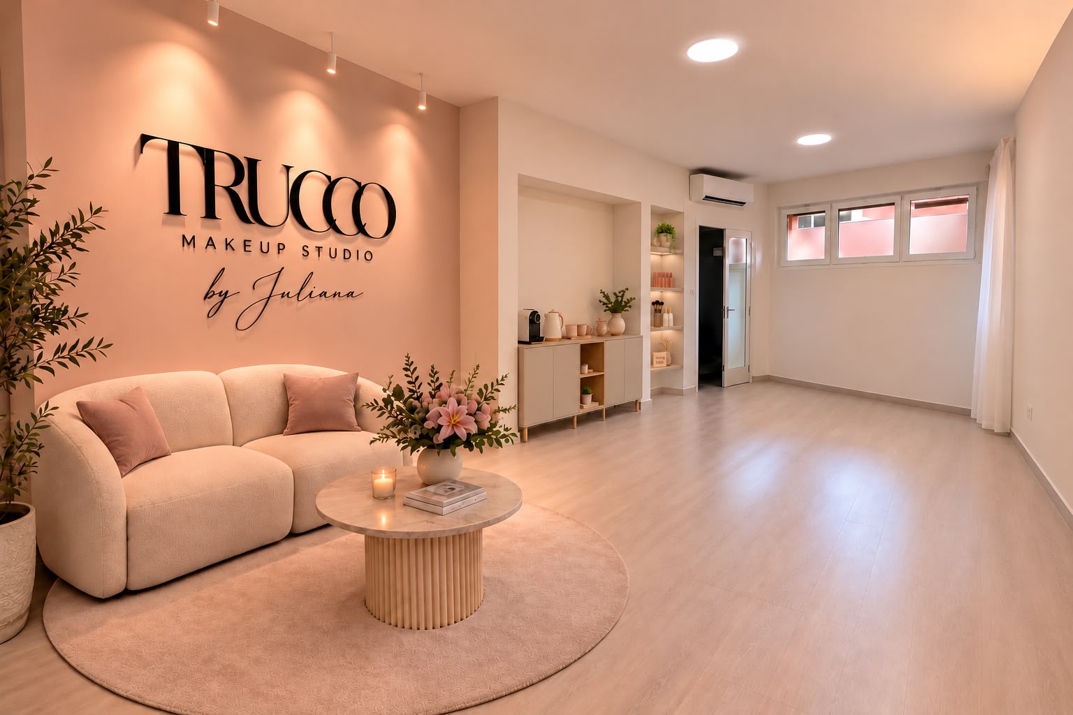 Zona de recepción de TRUCCO Makeup Studio