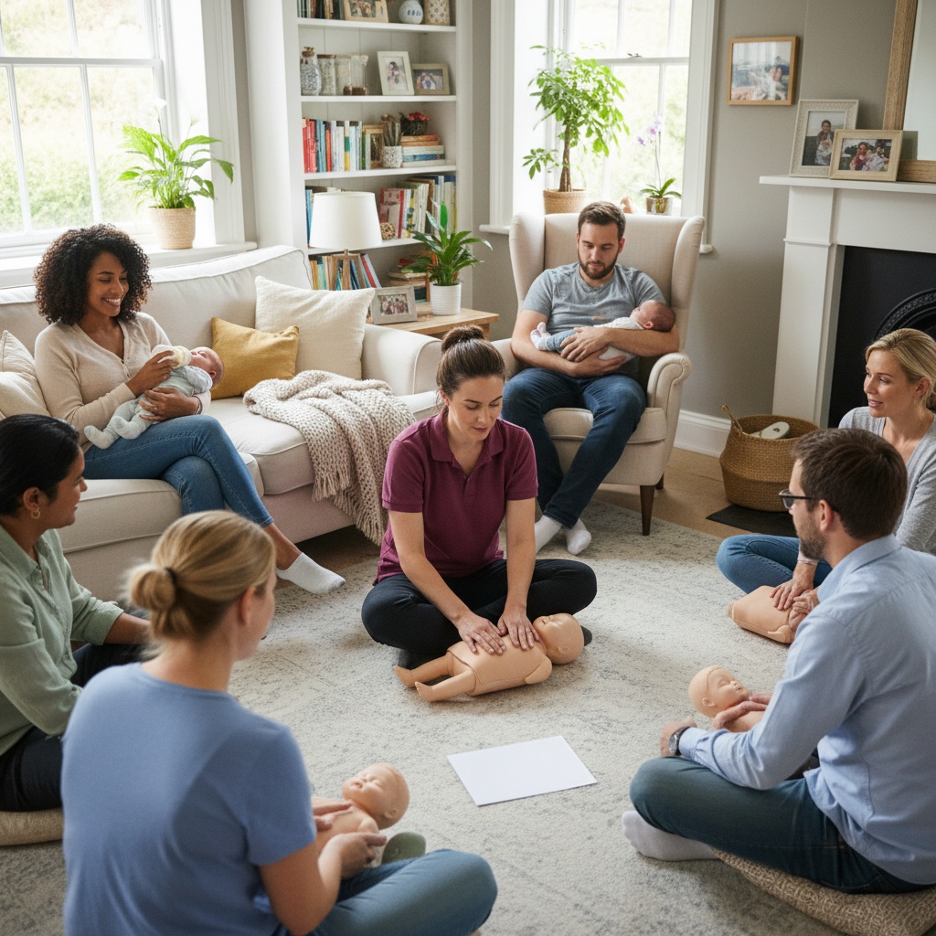 Baby and child first aid training group session