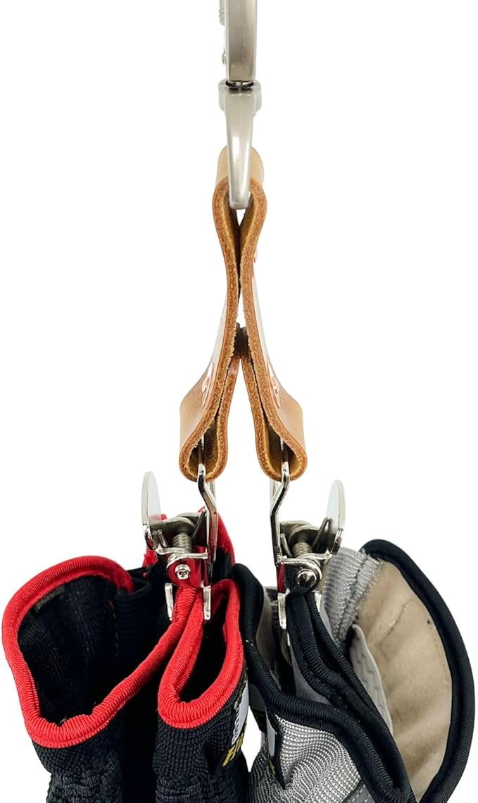 Dual Clip Leather Glove Holder - Heavy Duty