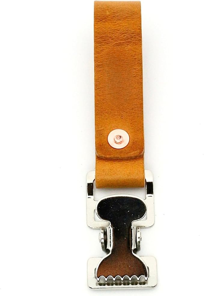 Brown Vintage Brass Leather Glove Clip