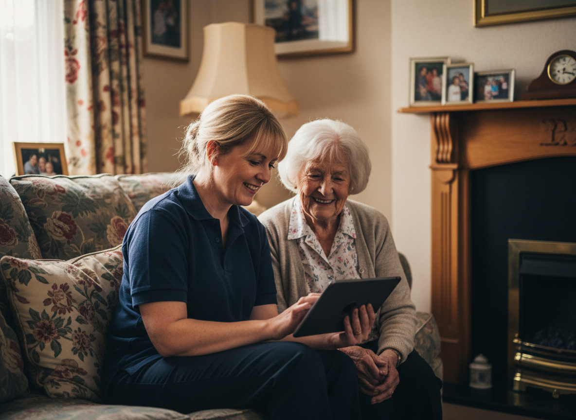 MoralCare care navigator discussing a personalised elderly care plan