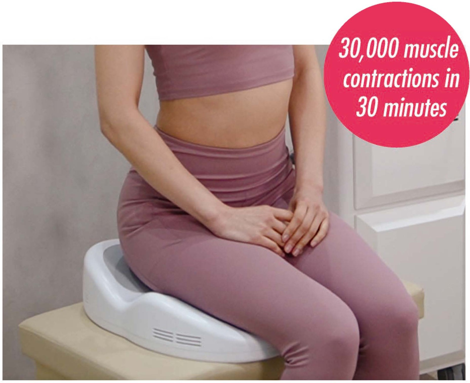 Behandling med MAGBLADE M – 30 000 muskelkontraktioner på 30 minuter