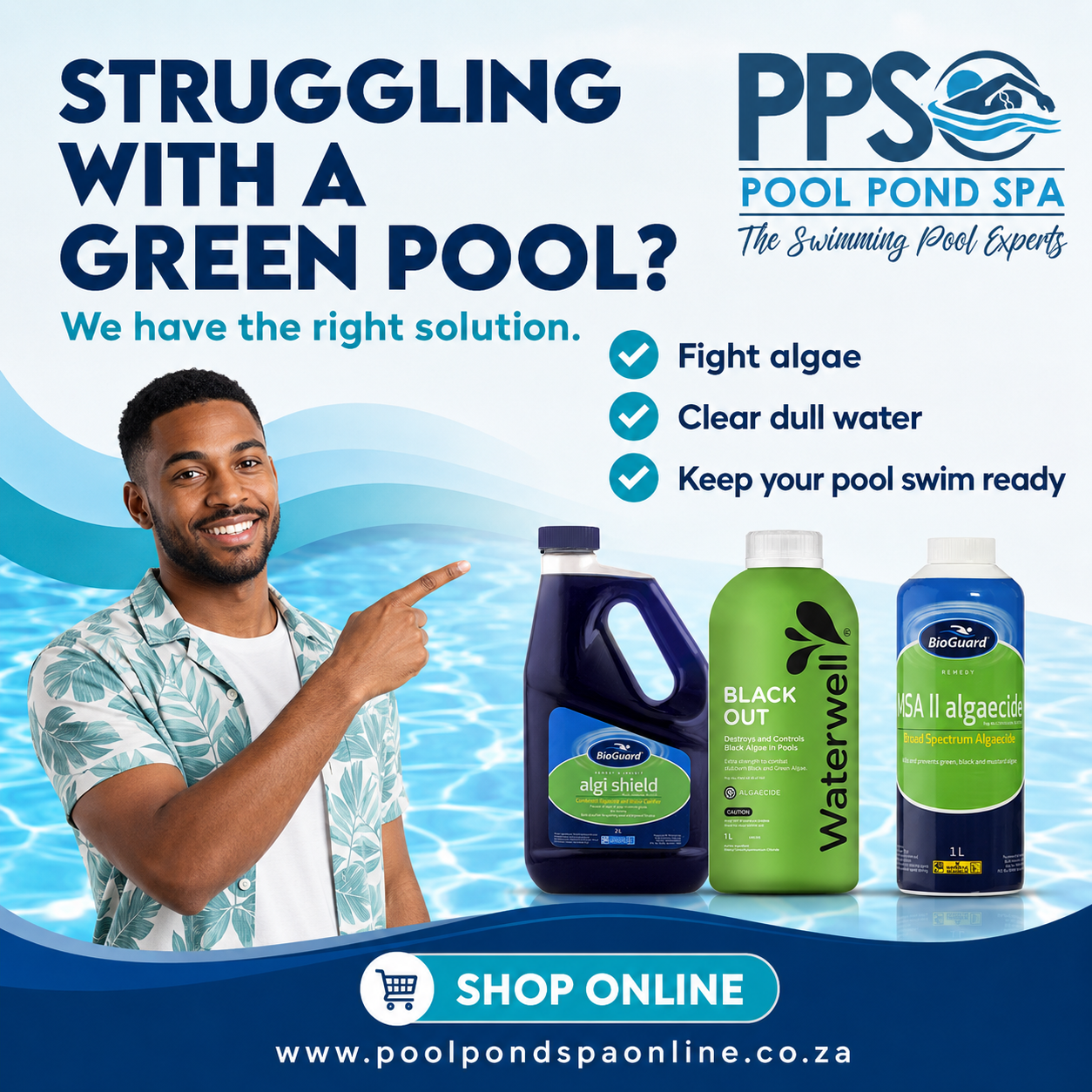 Pool shop chemicals promo