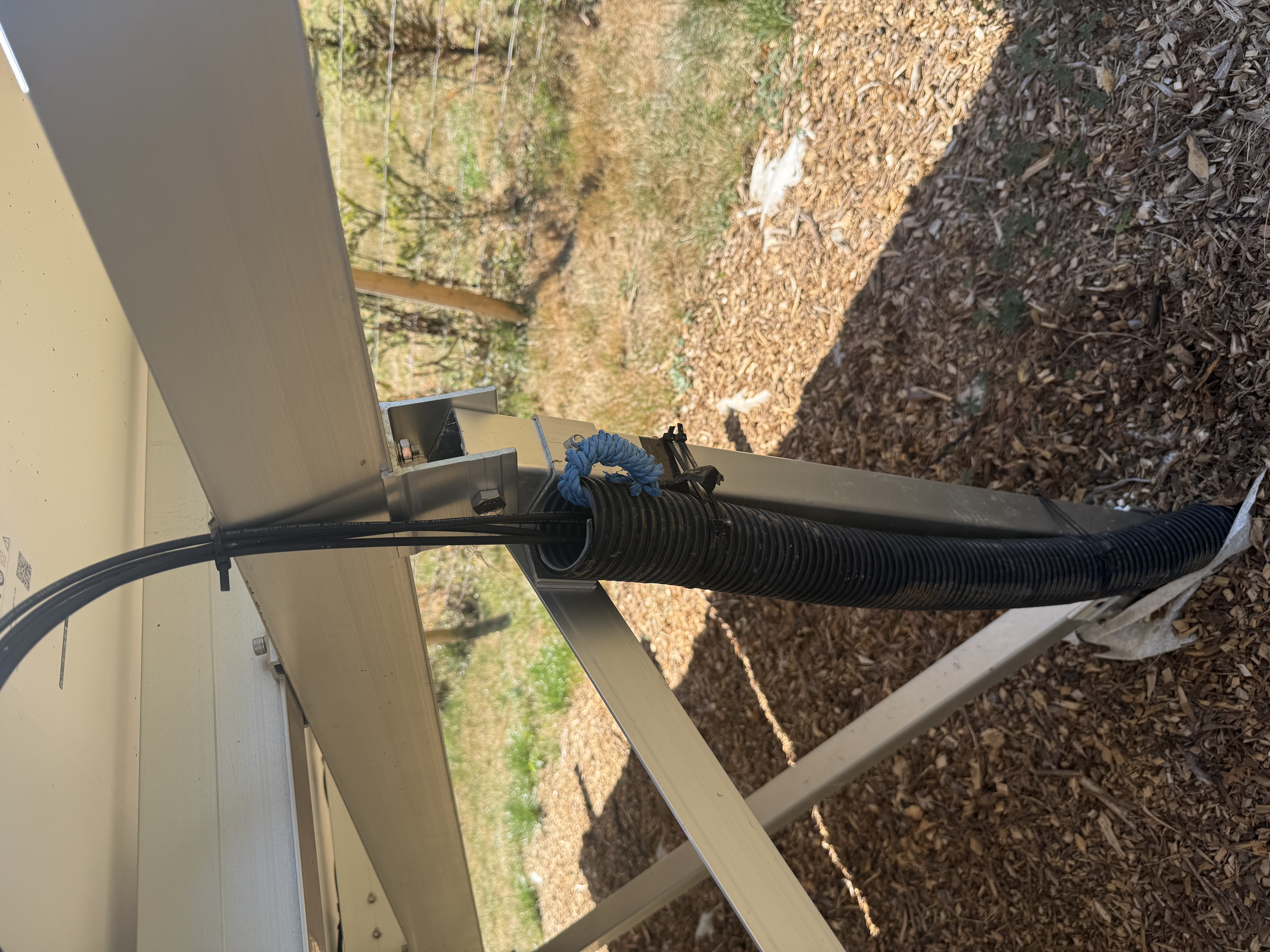 Cable installation beneath ground-mounted solar panels in Haywards Heath