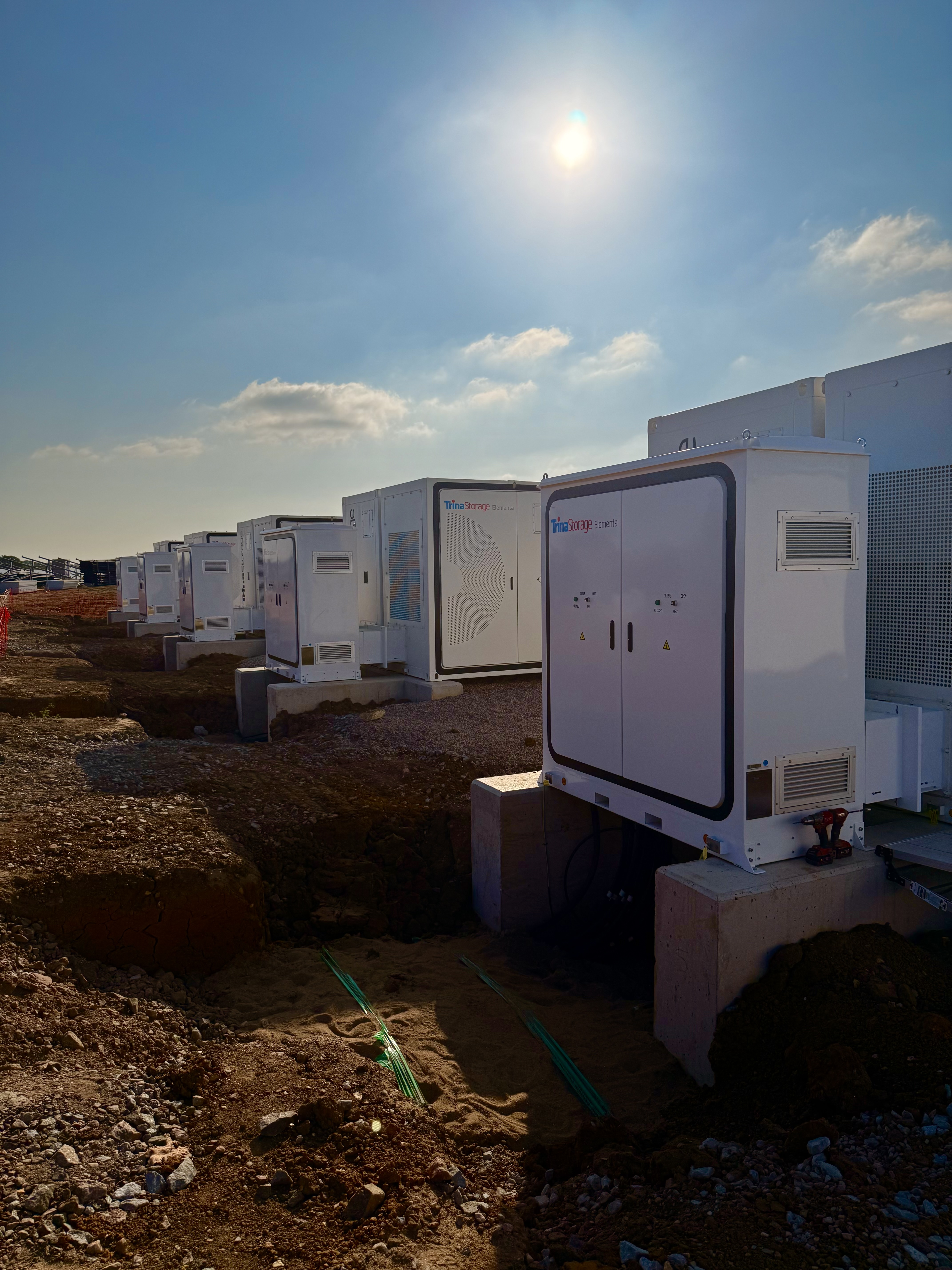 Single-mode fibre terminations and patch panel connections inside BESS equipment on the solar farm