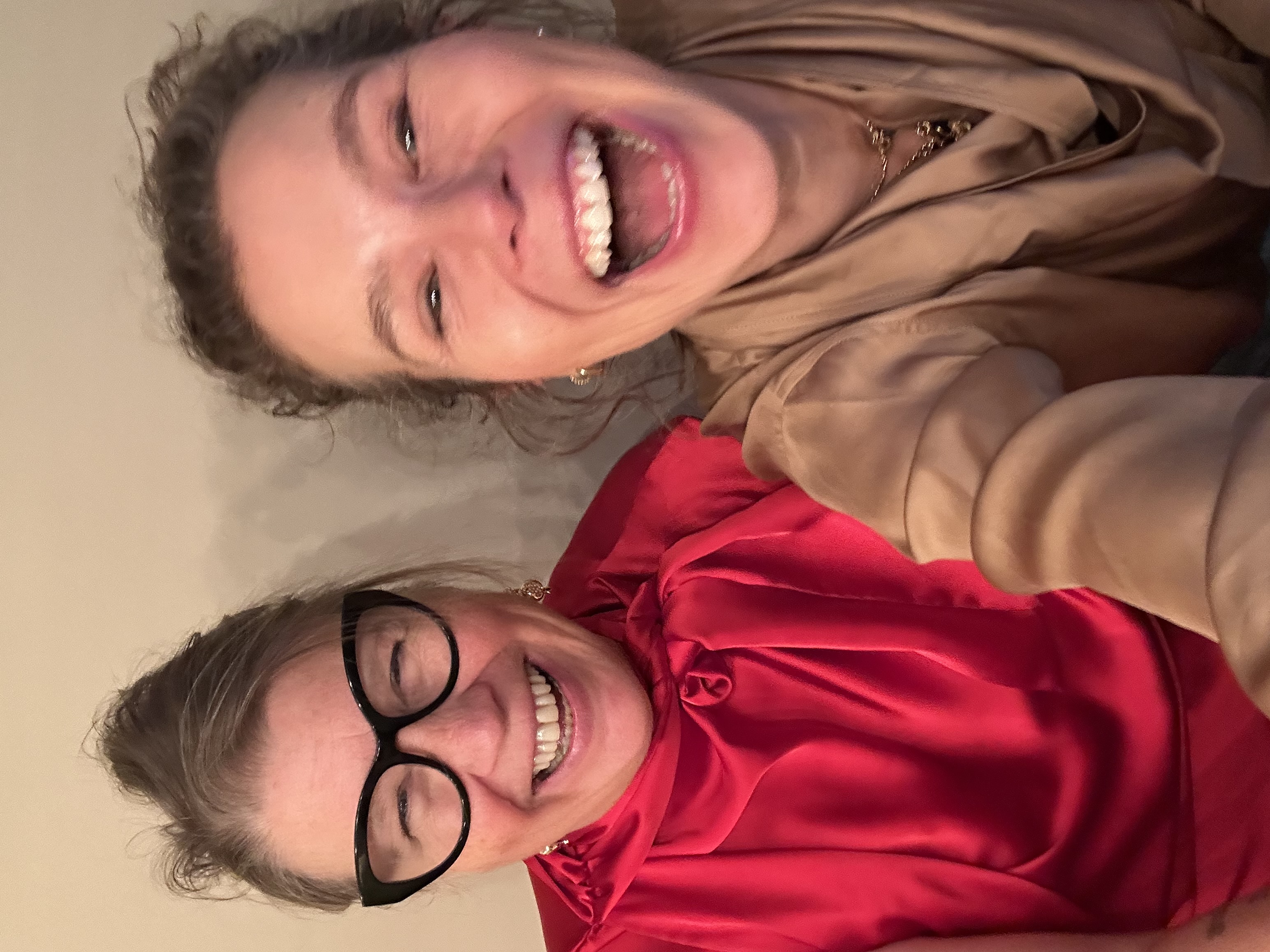 Nathalie and Sandra laughing together