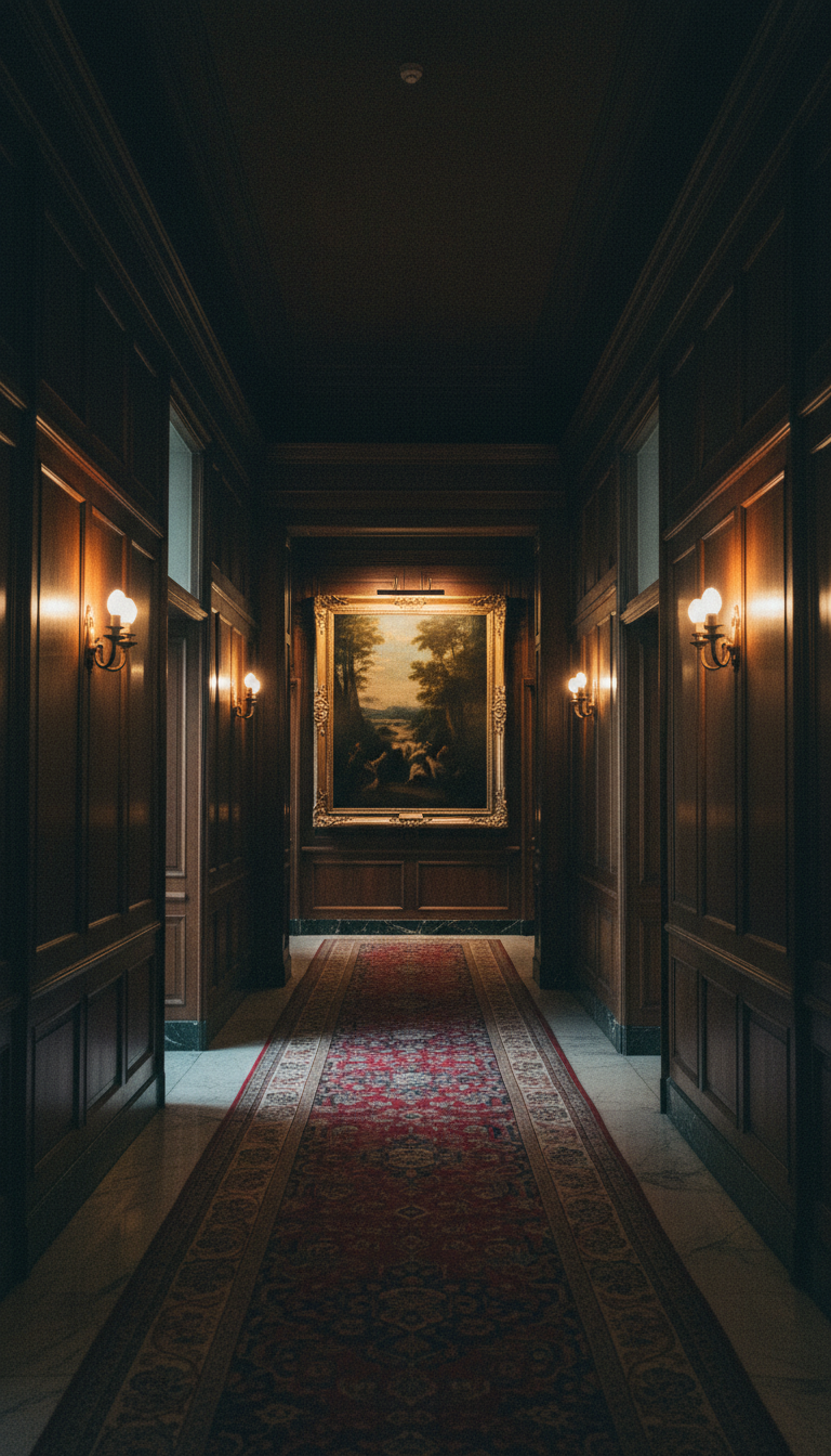Dark corridor in a European private bank