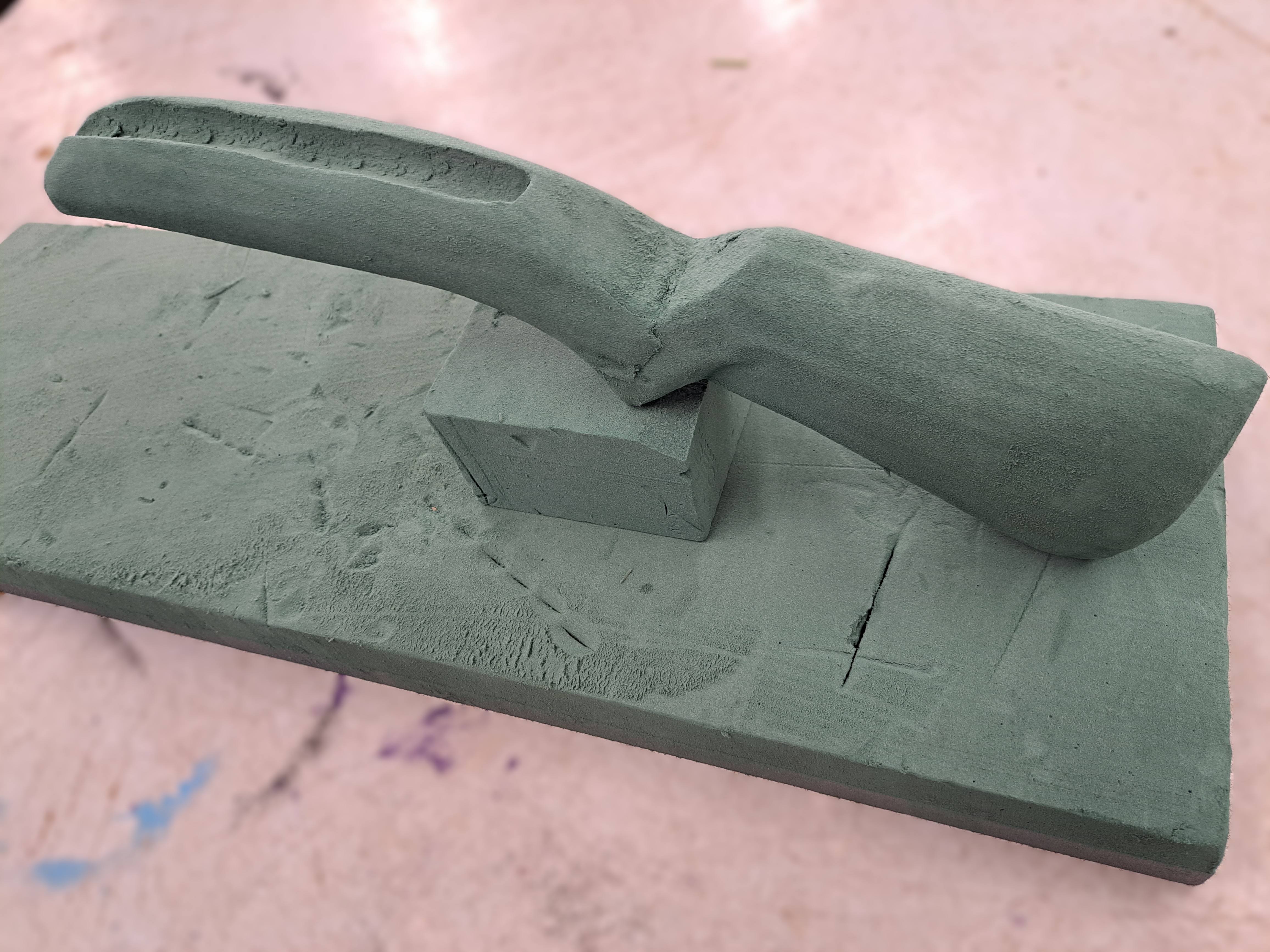 Hand-shaped foam for bespoke tribute