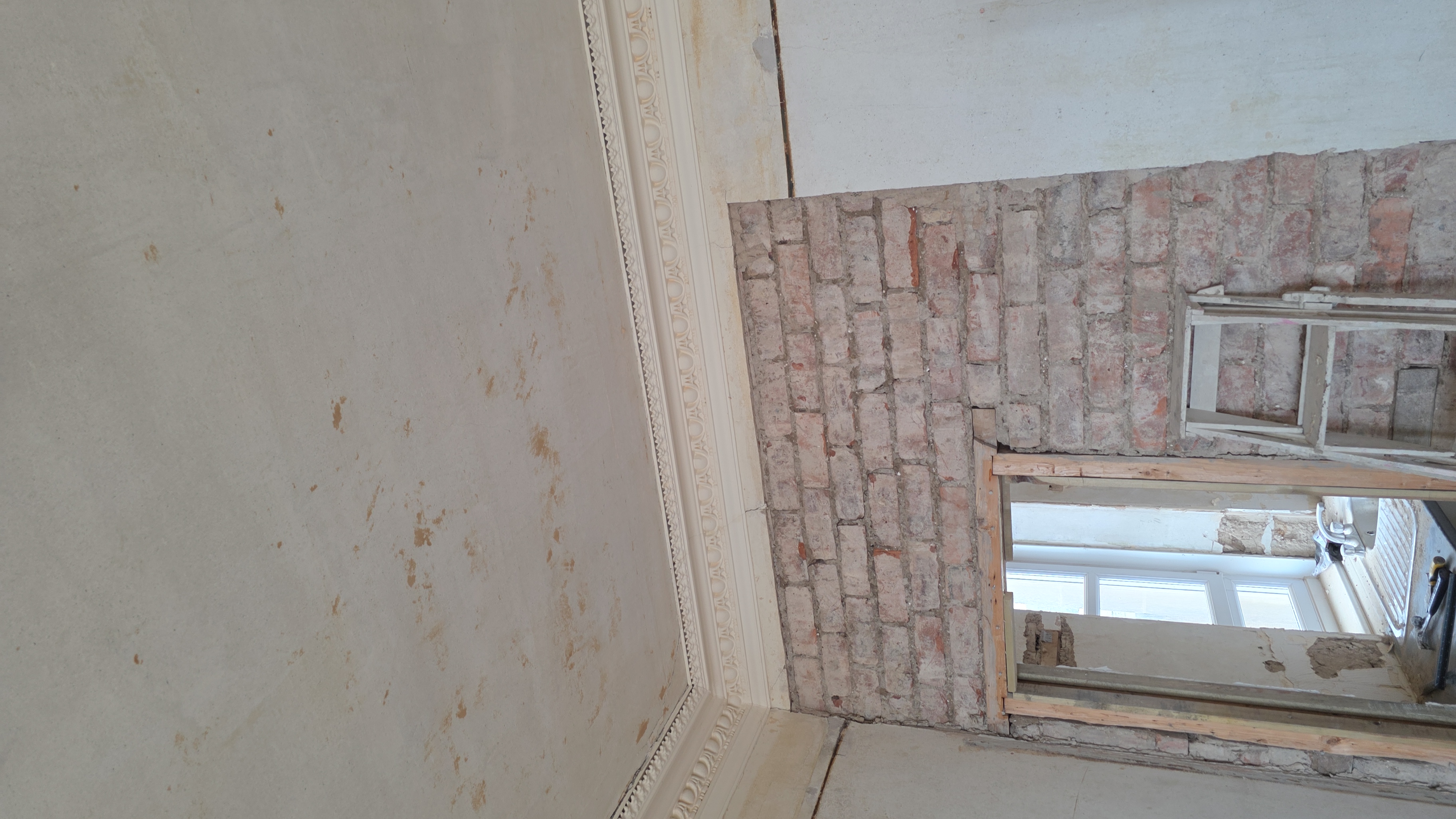 Wall opening with exposed brick