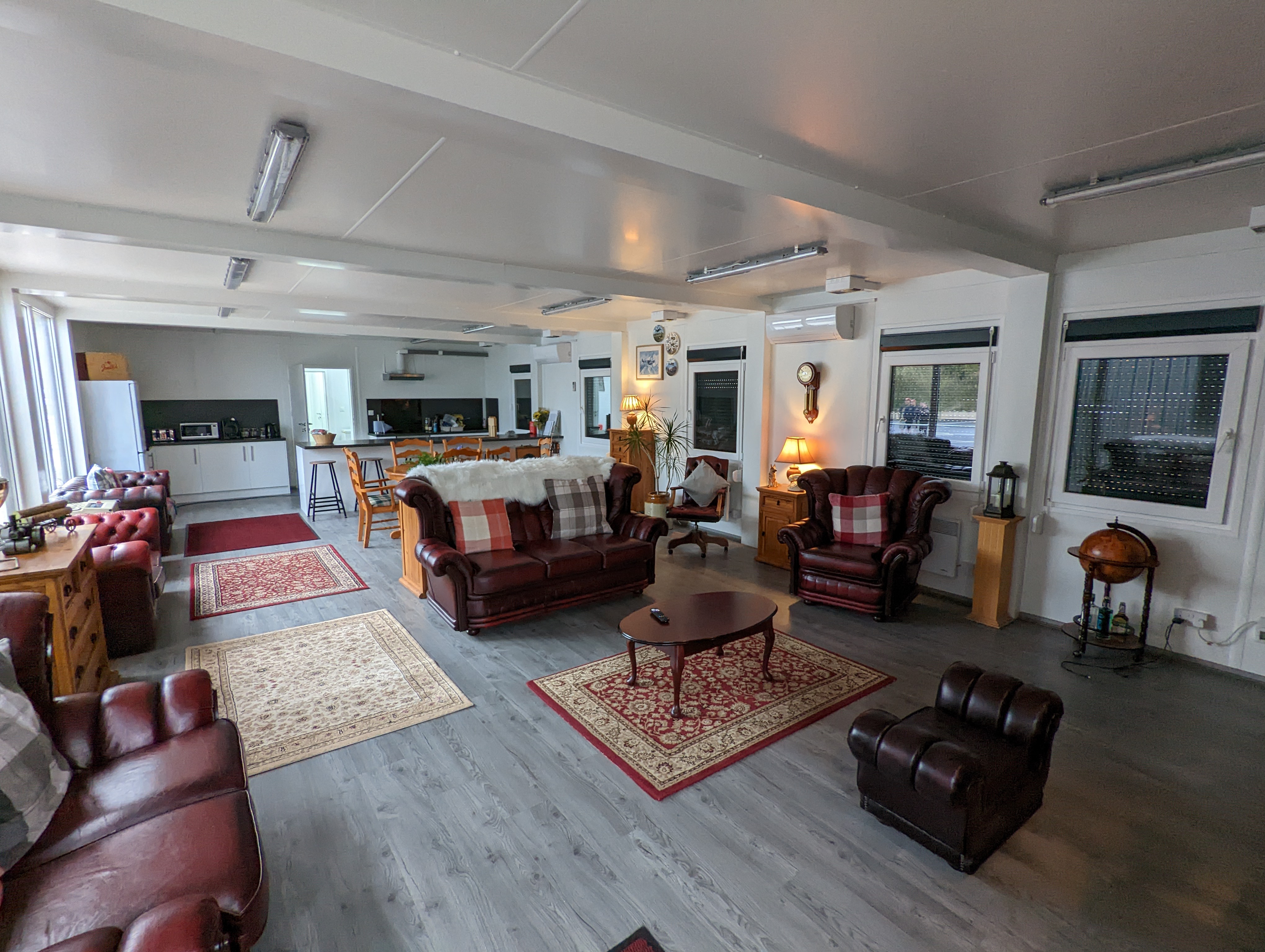 Interior of modular drivers' canteen and entertainment room at Campbell Road Lorry Park, Stoke-on-Trent — KC Modular Buildings