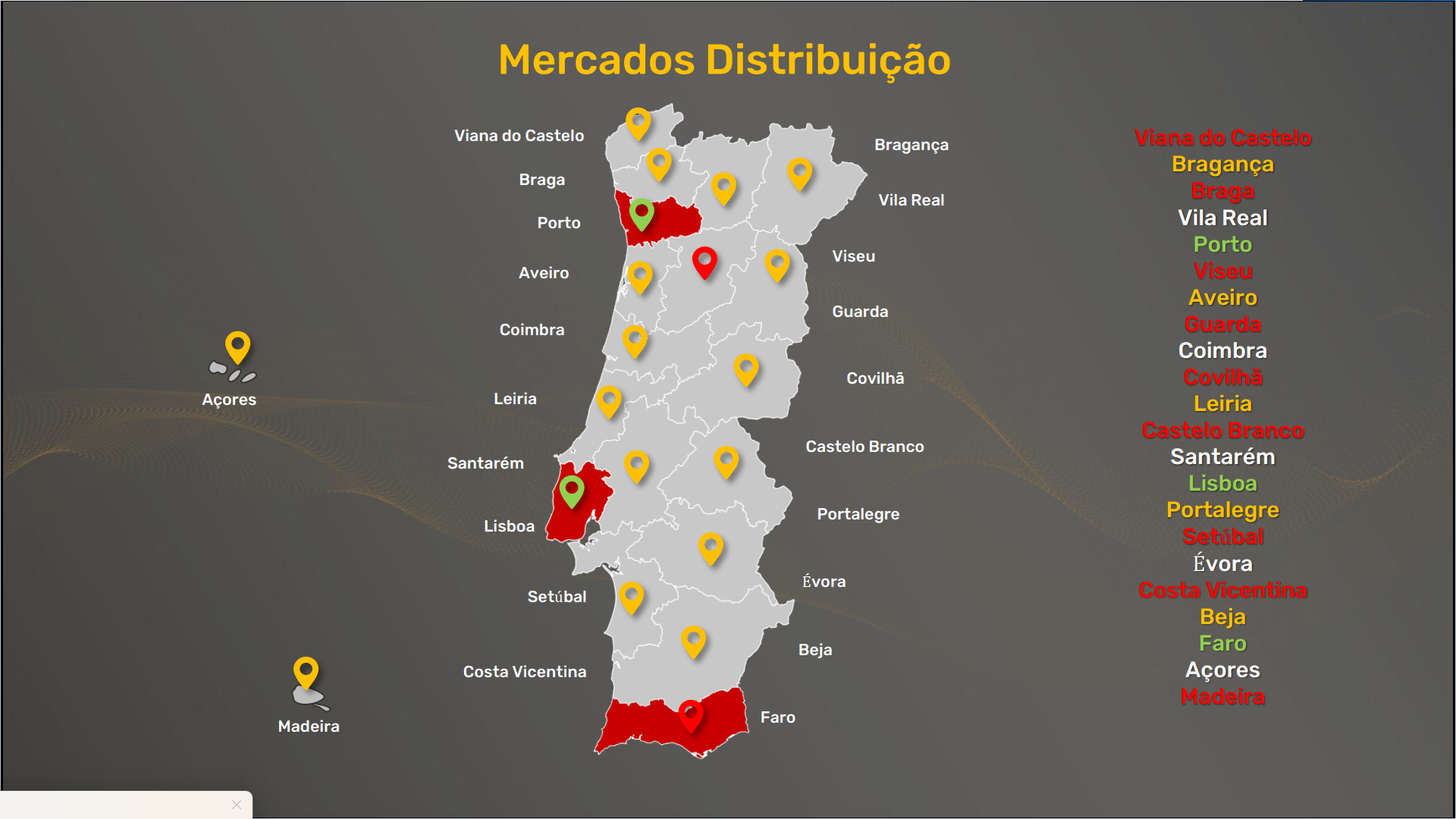 Mapa de Distribuição Nacional Portugal Premium