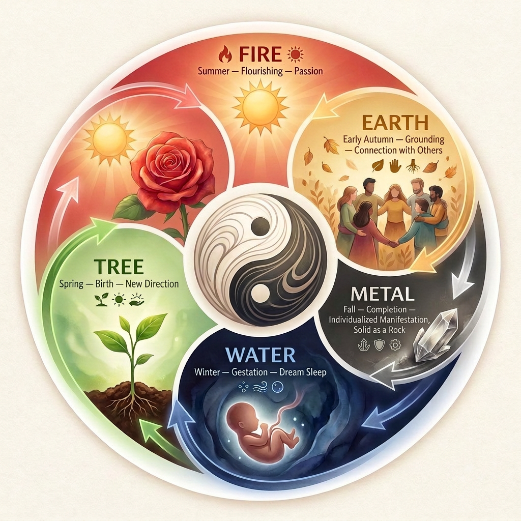 Five Elements Seasonal Cycle Diagram