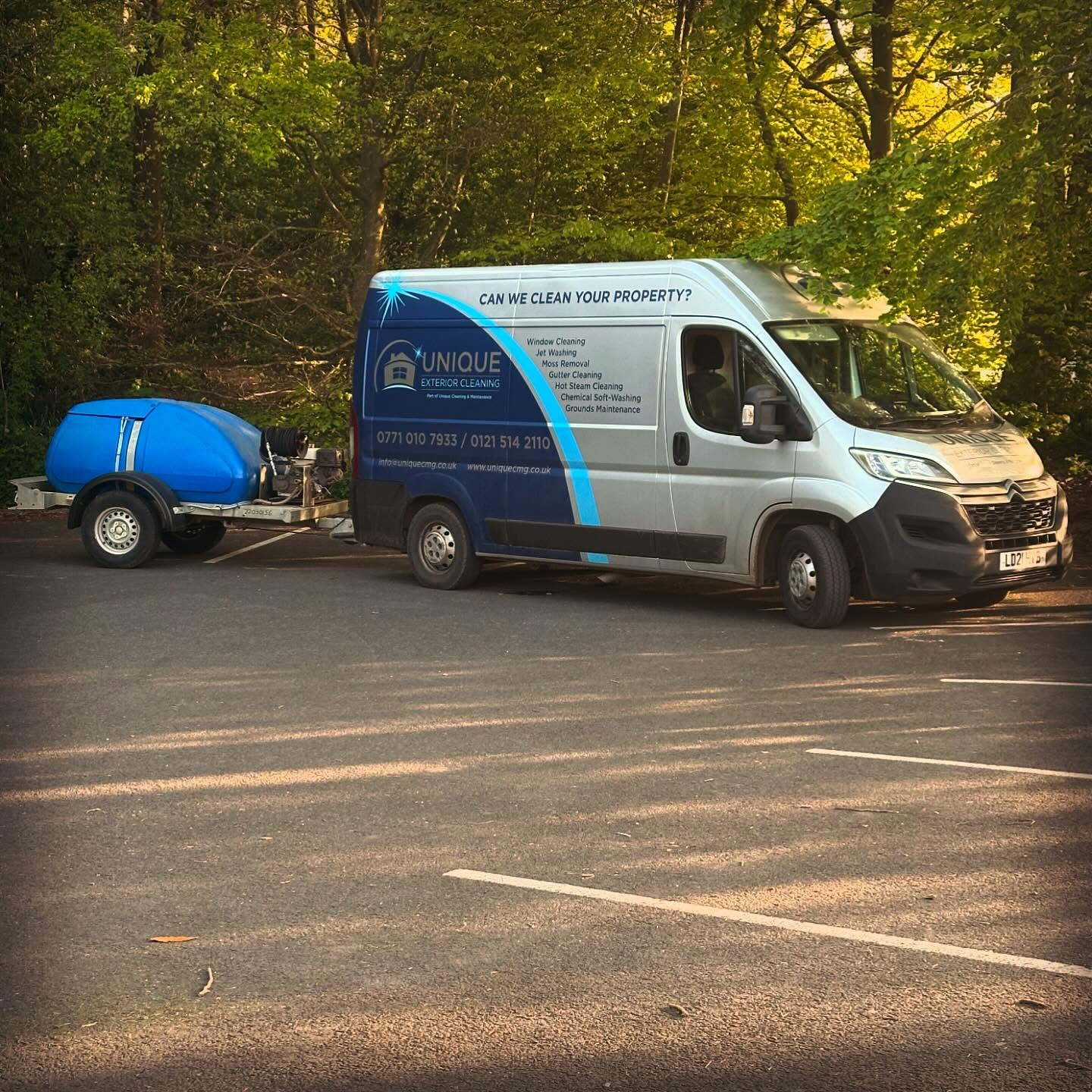 Unique Exterior Cleaning van with pressure washing equipment in Solihull