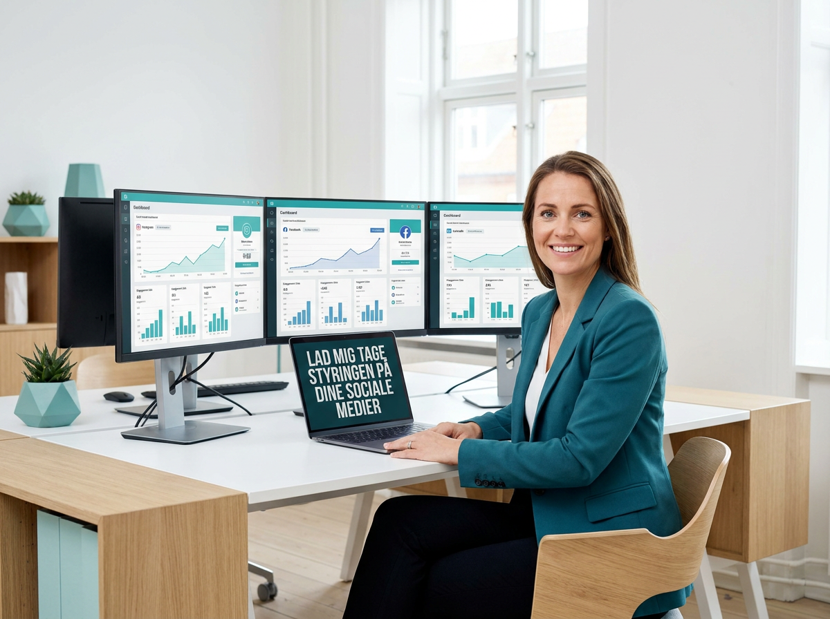Social Media Manager arbejder