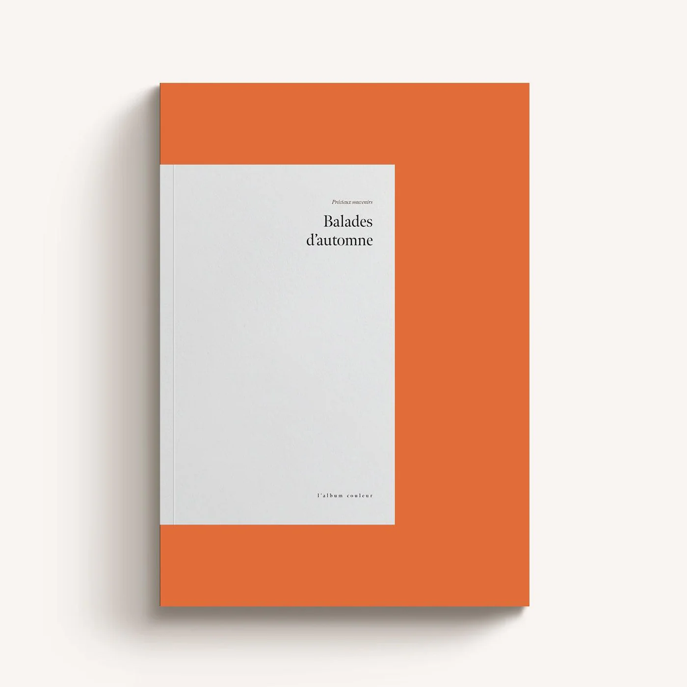 Color Photo Book — capa laranja com painel branco central