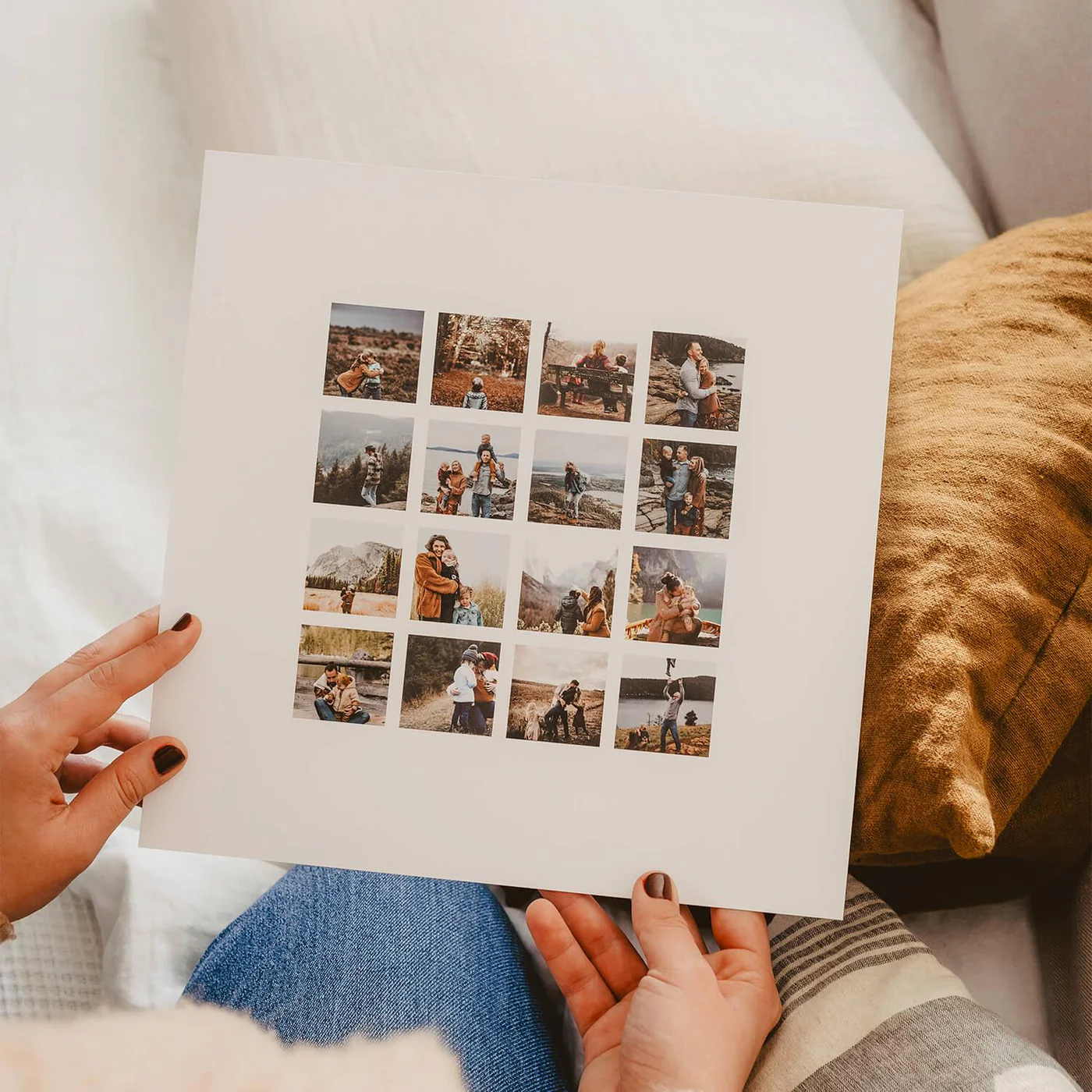 Insta Grid Print — poster quadrado com grelha de 4 fotos, crianças em Paris