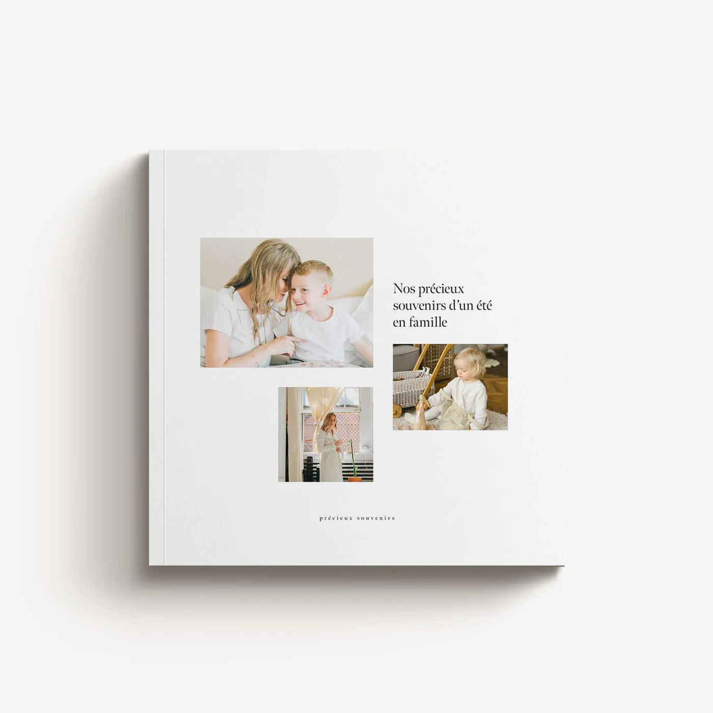 Pure 3 Photos Softcover — capa quadrada com 3 fotos, família