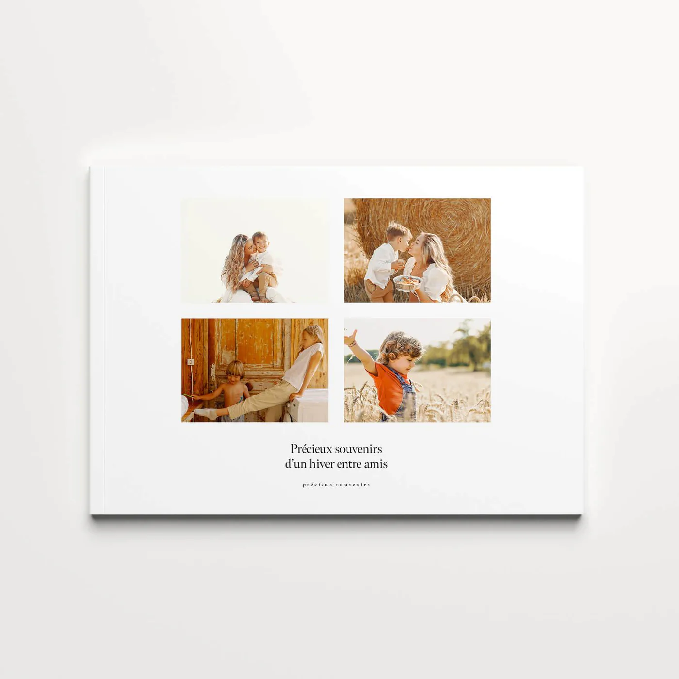Pure 4 Photos Softcover — capa paisagem com 4 fotos, família
