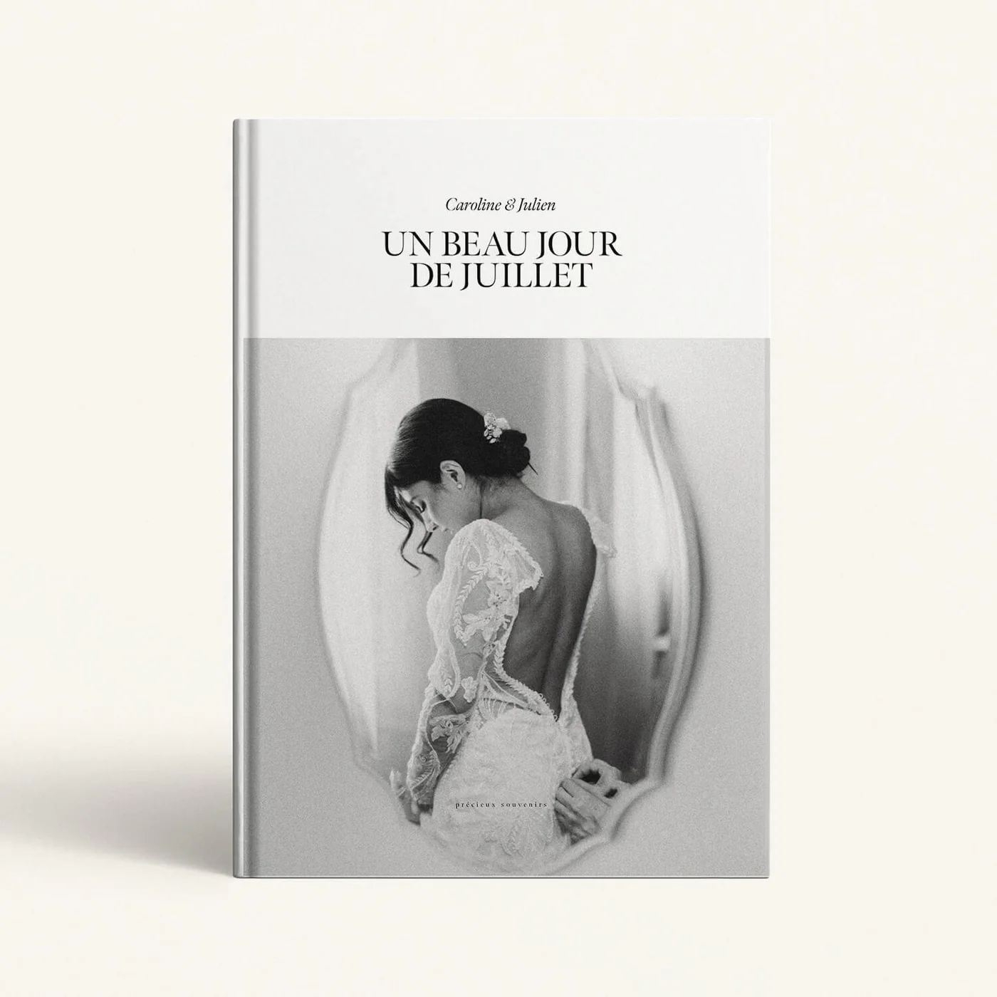 Álbum hardcover — casamento a preto e branco