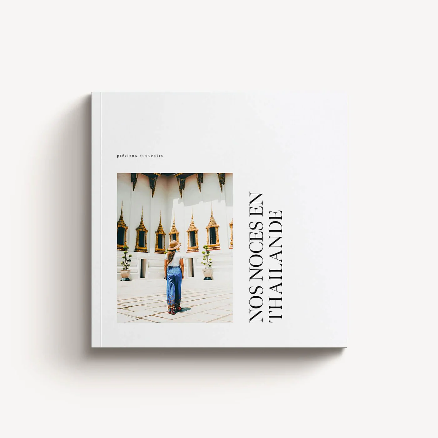 Modern Softcover — capa quadrada com título vertical, viagem Tailândia