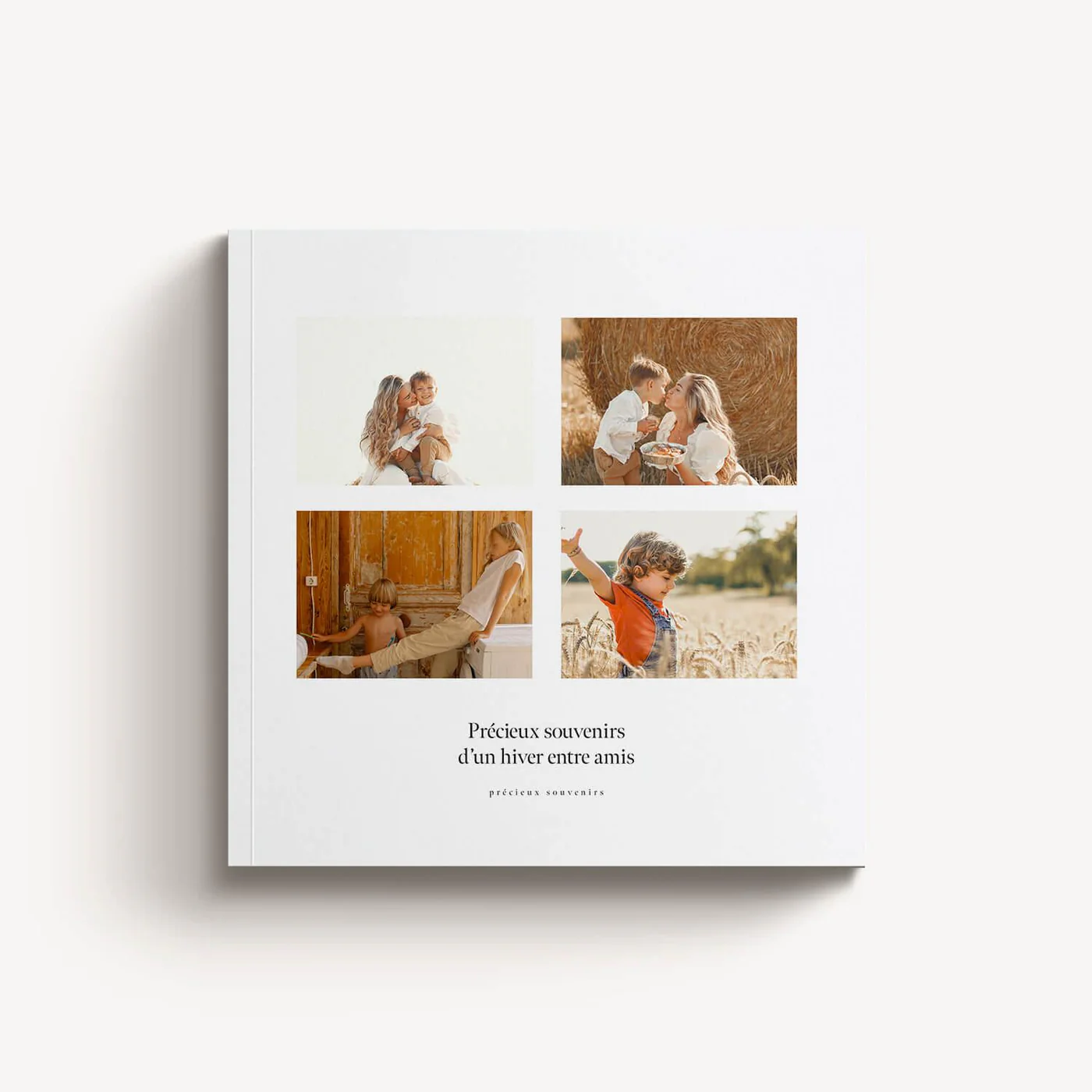 Pure 4 Photos Softcover — capa quadrada com 4 fotos, família