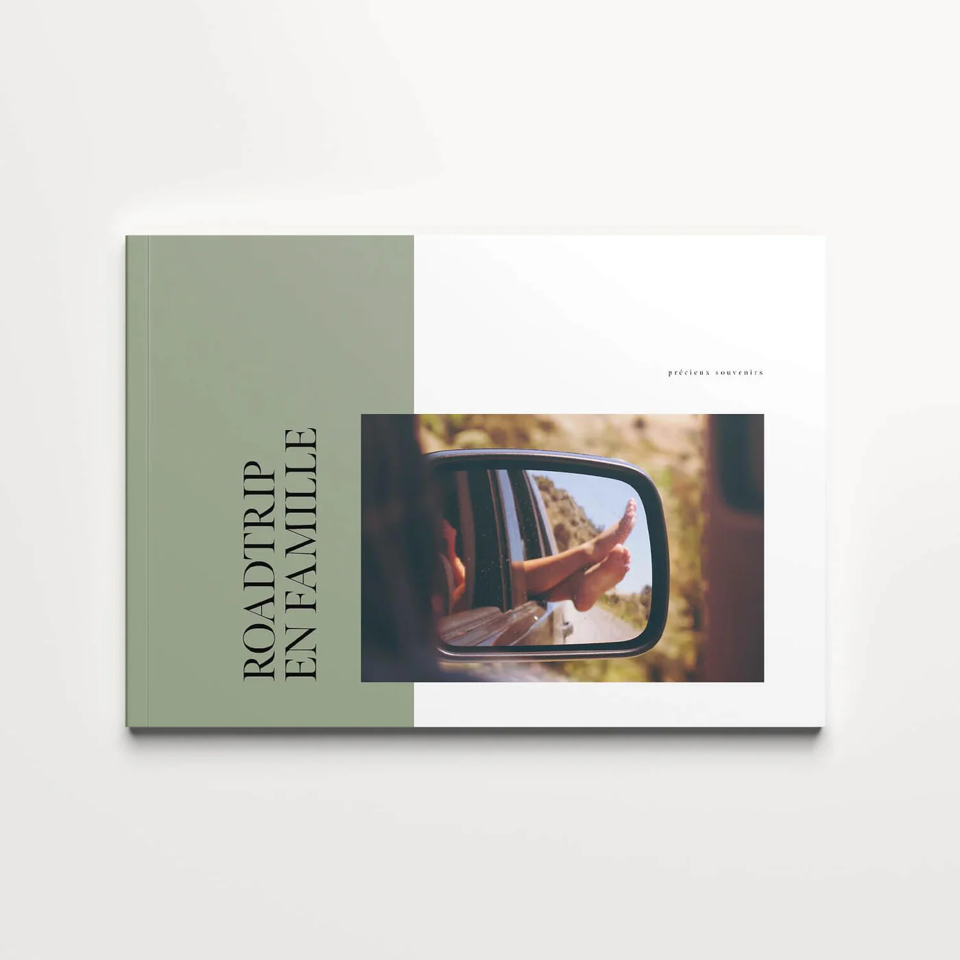Prestige Softcover — capa paisagem bicolor verde, road trip família