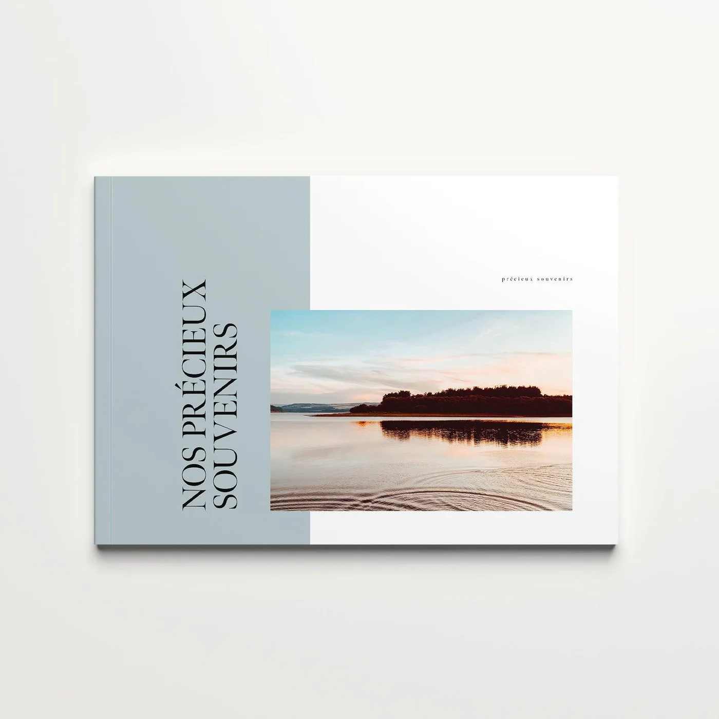 Prestige Softcover — capa paisagem bicolor azul, lago