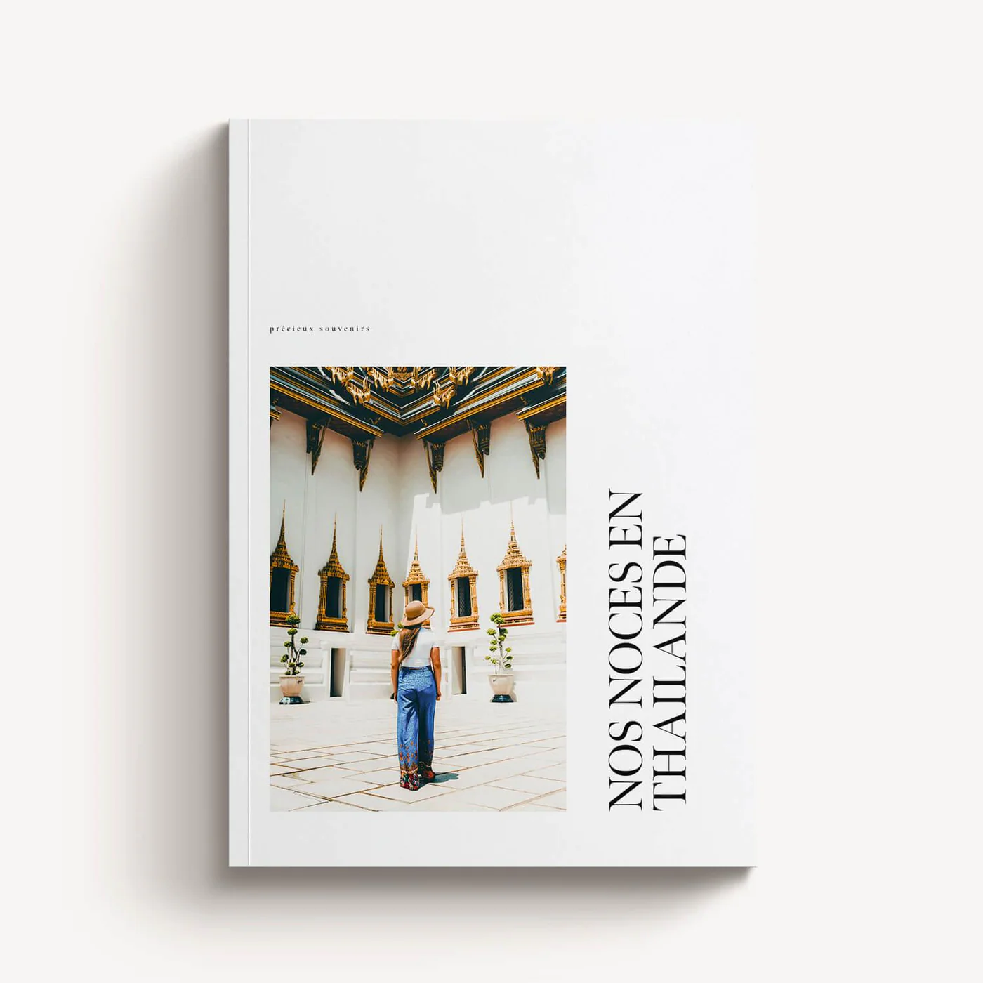 Modern Softcover — capa retrato com título vertical, viagem Tailândia