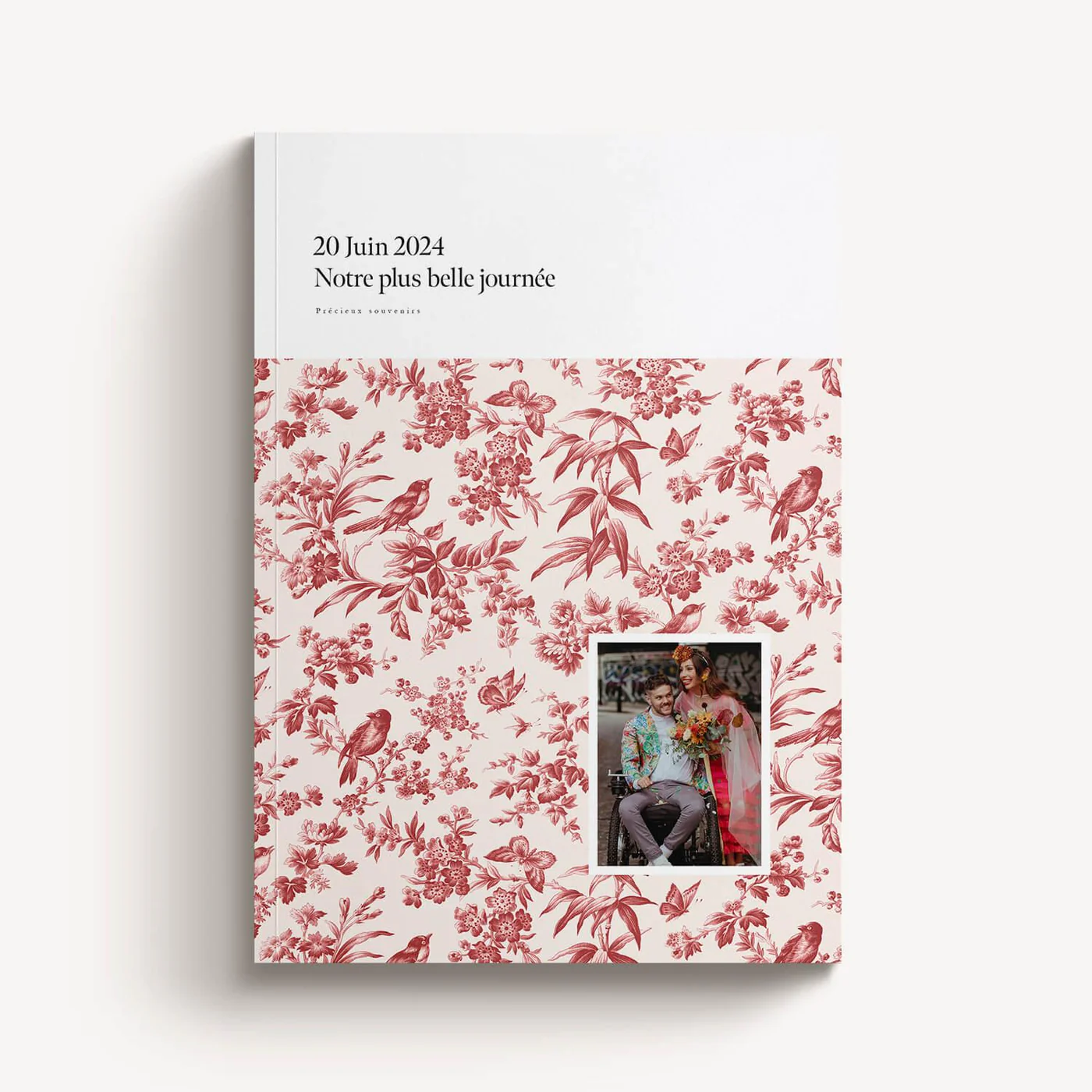 Vermeil Paradise Softcover — capa retrato com toile vermelha e pássaros, casamento
