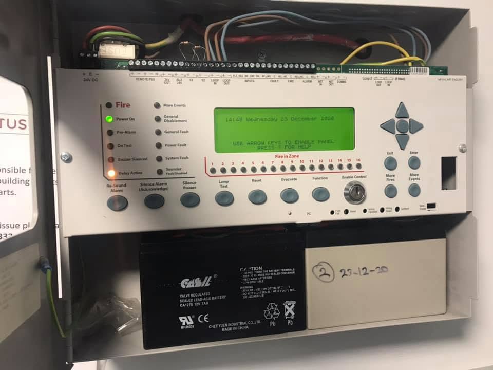 Fire alarm panel installation and commissioning