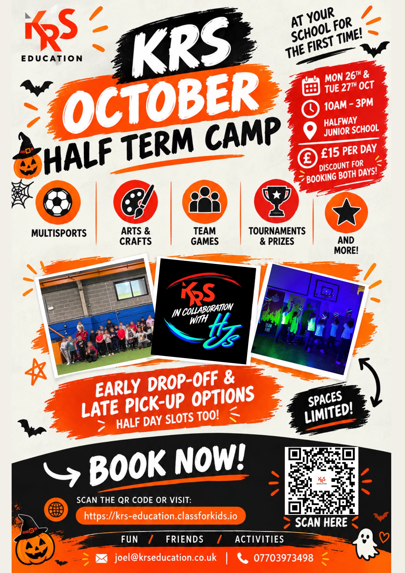 KRS October Half Term Camp at Halfway Junior School - Monday 26th and Tuesday 27th October, 10am to 3pm, £15 per day