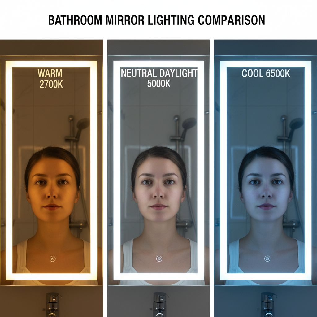 Color temperature comparison showing warm, neutral, and cool lighting effects