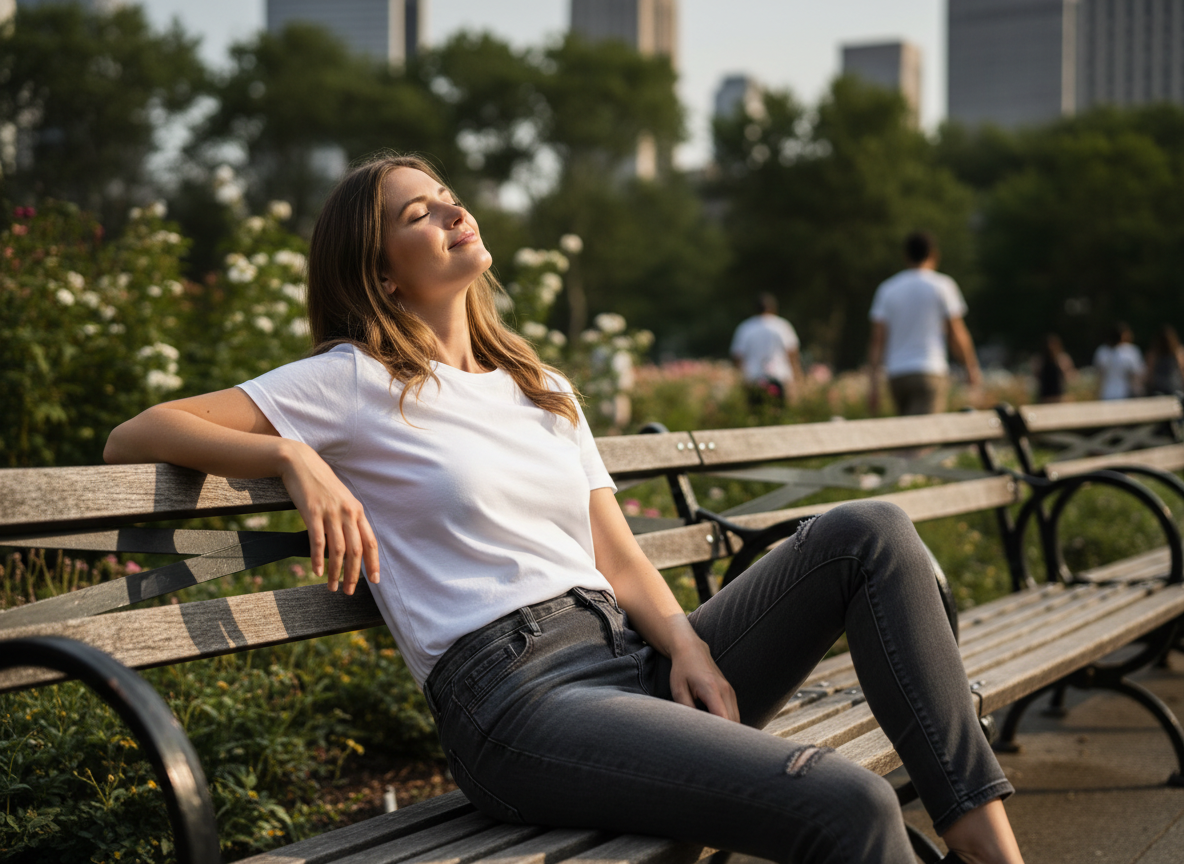 Smart-Casual - Crisp White Tee, Charcoal Jeans