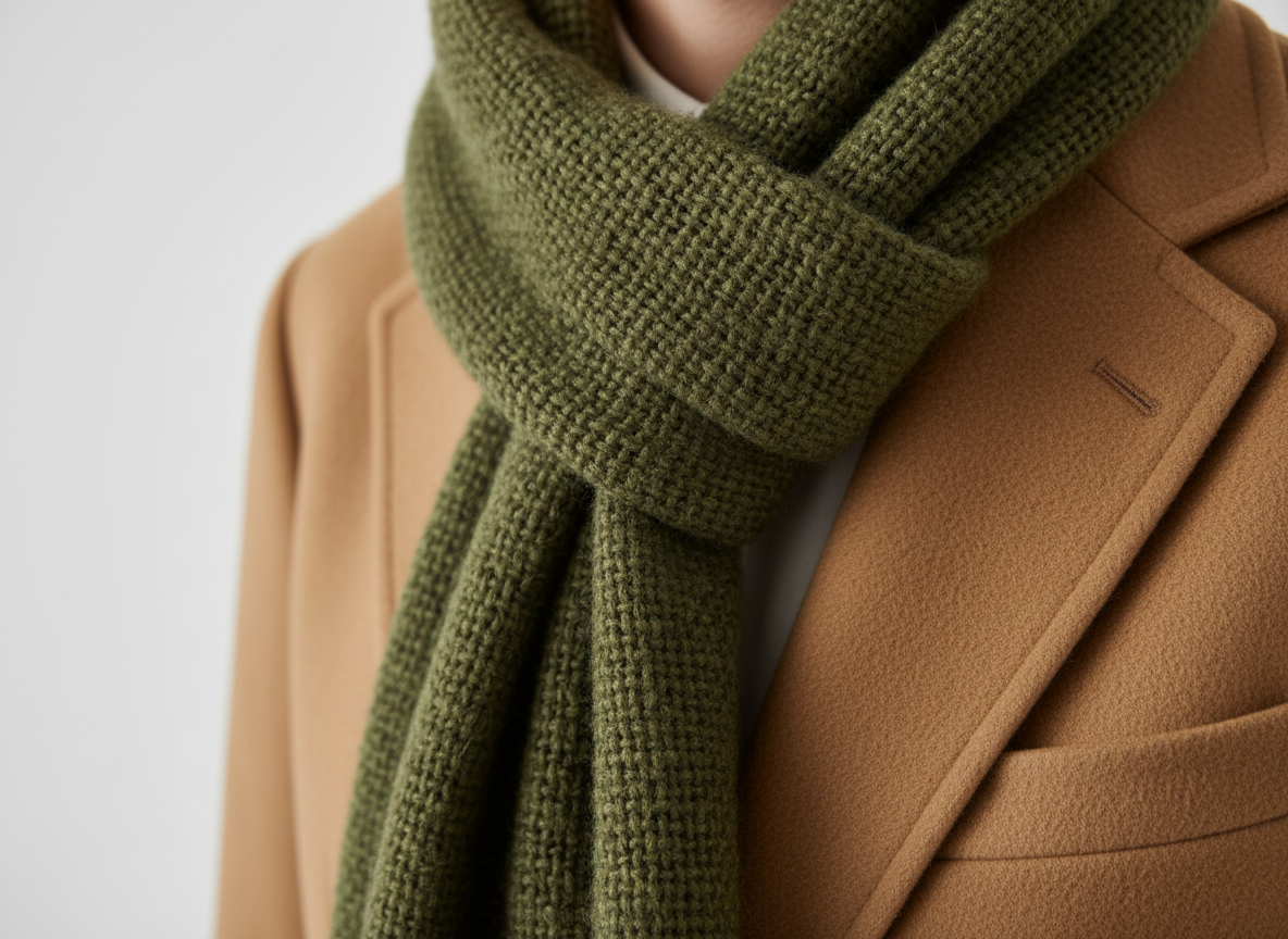 Accessories - Olive Scarf & Camel Jacket