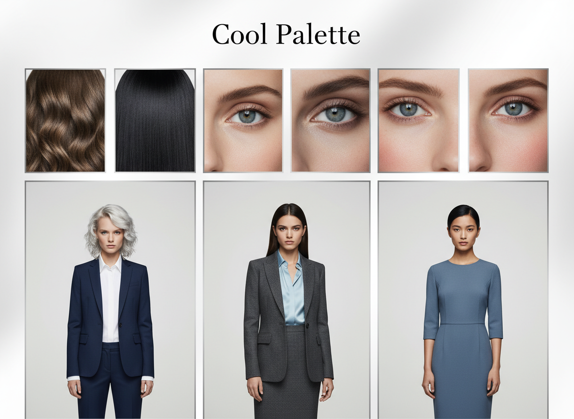 Cool Palette Women Feature Collage