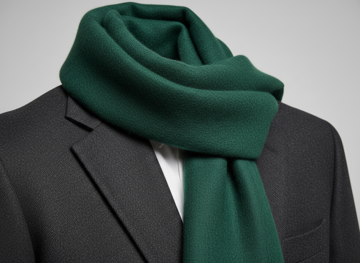 Accessories - Forest Green Scarf & Charcoal Blazer