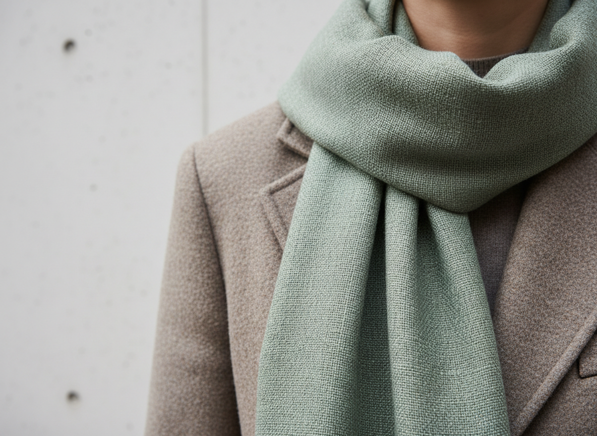 Accessories - Sage Scarf & Taupe Jacket