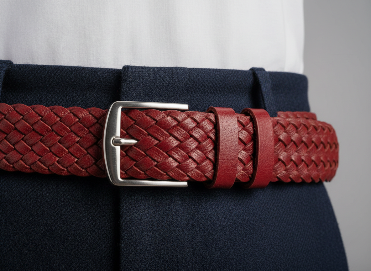 Accessories - Red Belt & Navy Blazer