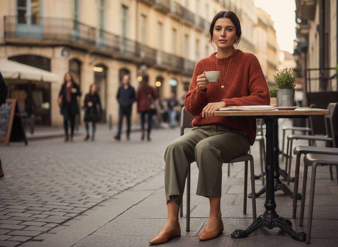 Smart-Casual - Rust Knit, Olive Trousers